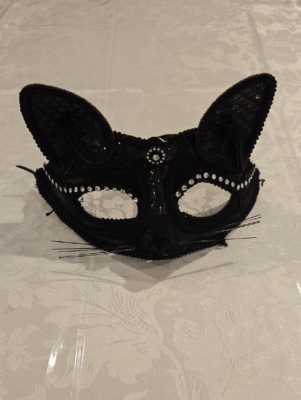 Black Cat Face Mask Costume